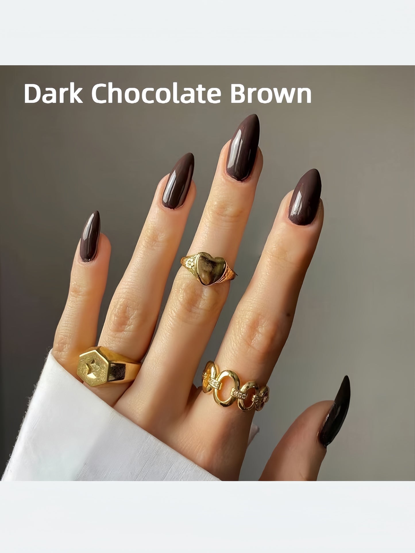 Monochrome Brown Nails That Shine